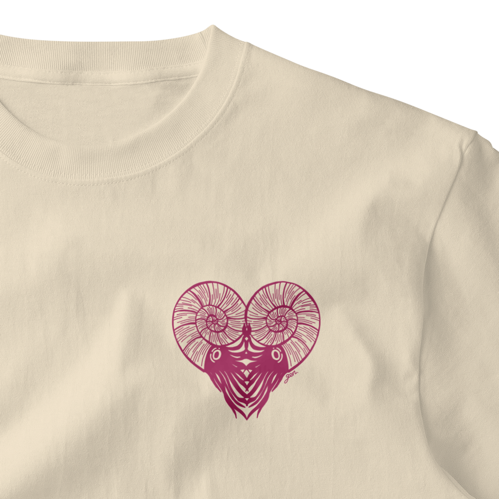 Ammonite Hearts. 〈 愛-Ai- 〉アンモナイト ハート SUZURI ワンポイントTシャツ